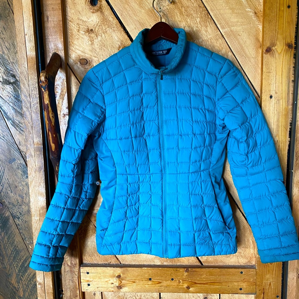Teal Down Filled Arc’teryx Jacket, Size Small